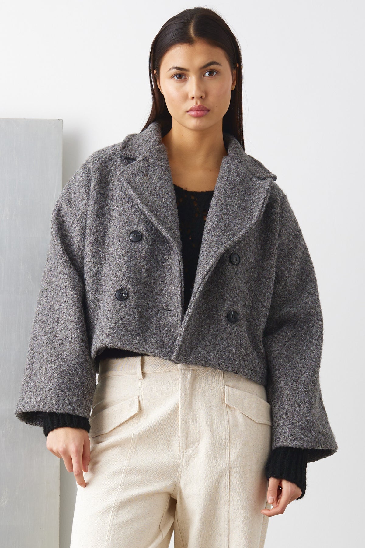 Noellas Josey Jacket Medium Grey Mel.. Køb Jakker hos www.noellafashion.dk