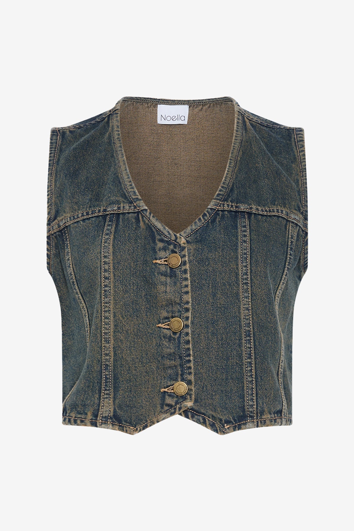 Judith Vest Worn Blue Wash