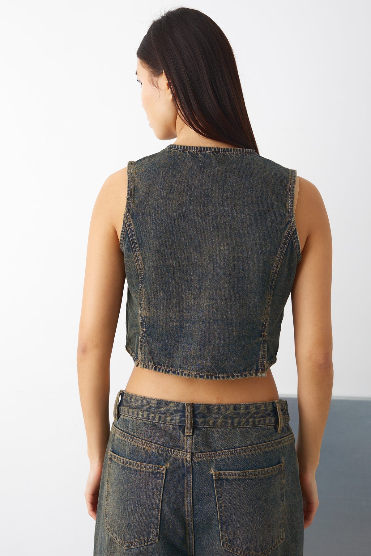 Judith Vest Worn Blue Wash