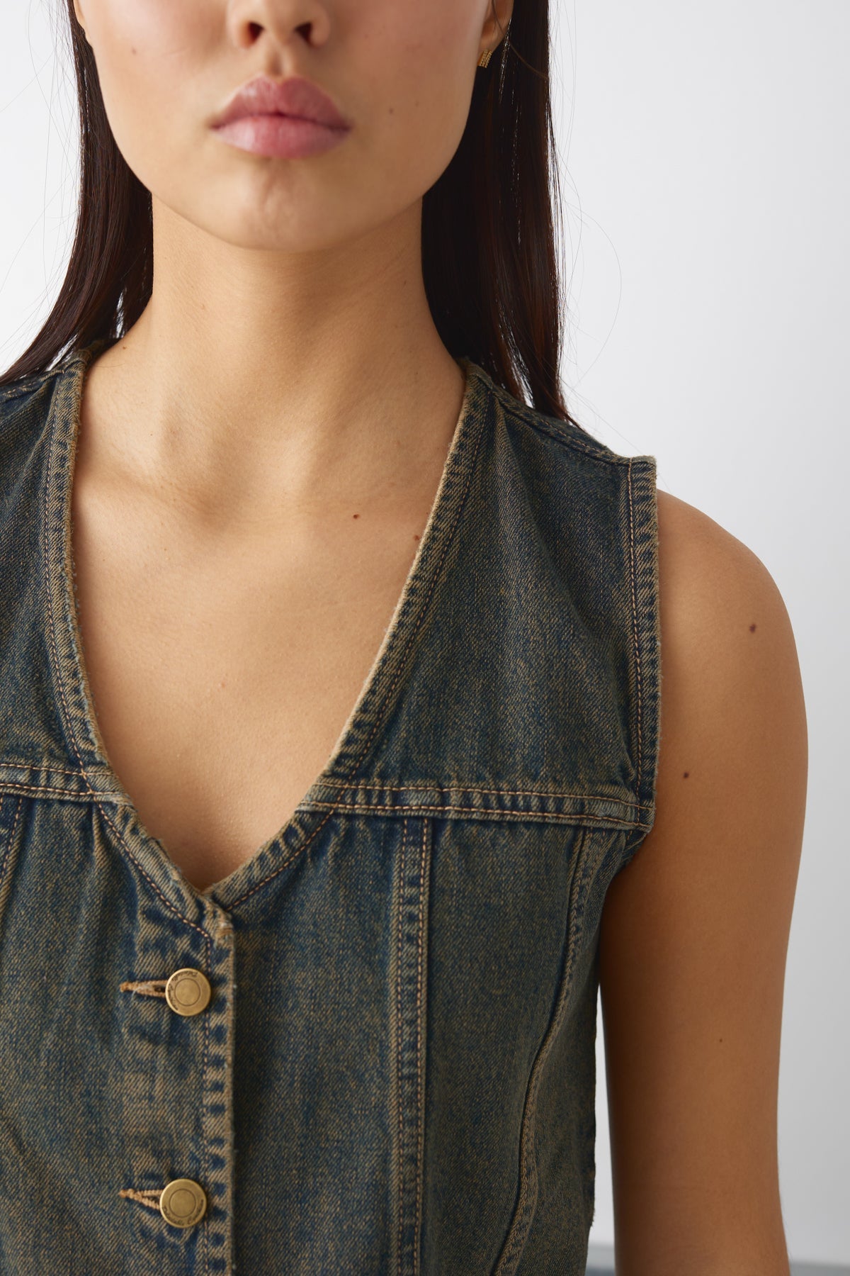 Judith Vest Worn Blue Wash