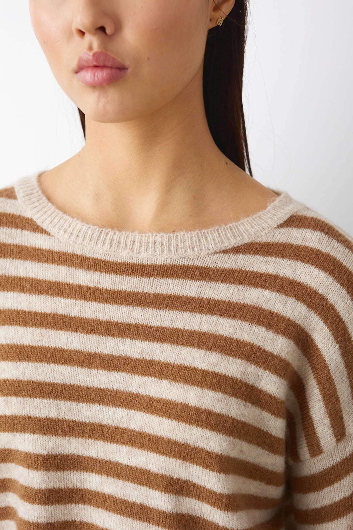 Juliana Knit Grey/Brown Stripe