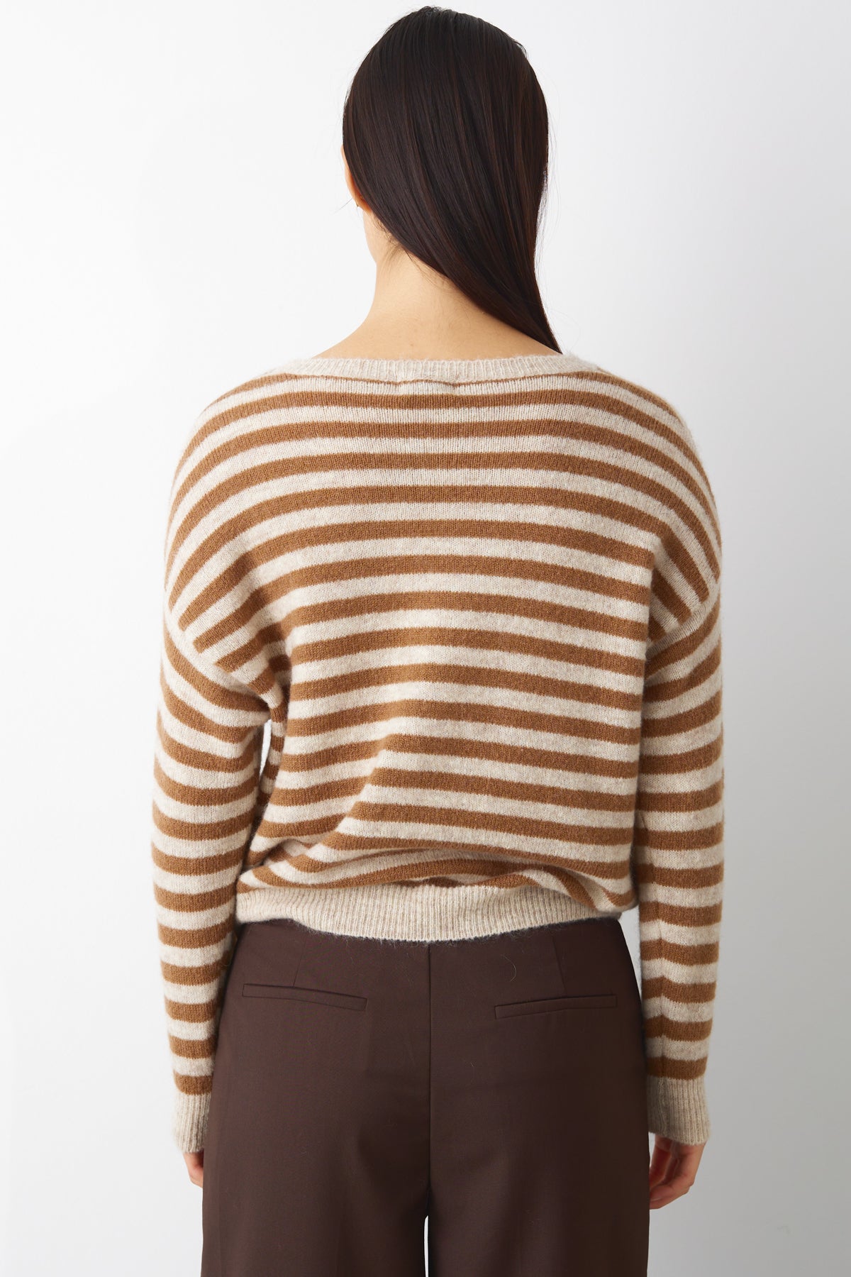 Juliana Knit Grey/Brown Stripe