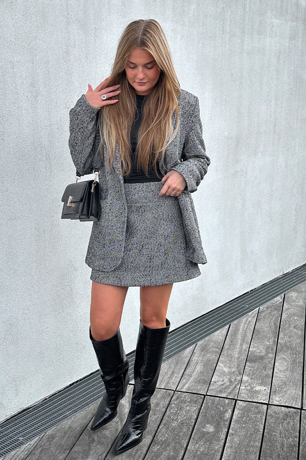 Julietta Skirt Salt & Peber
