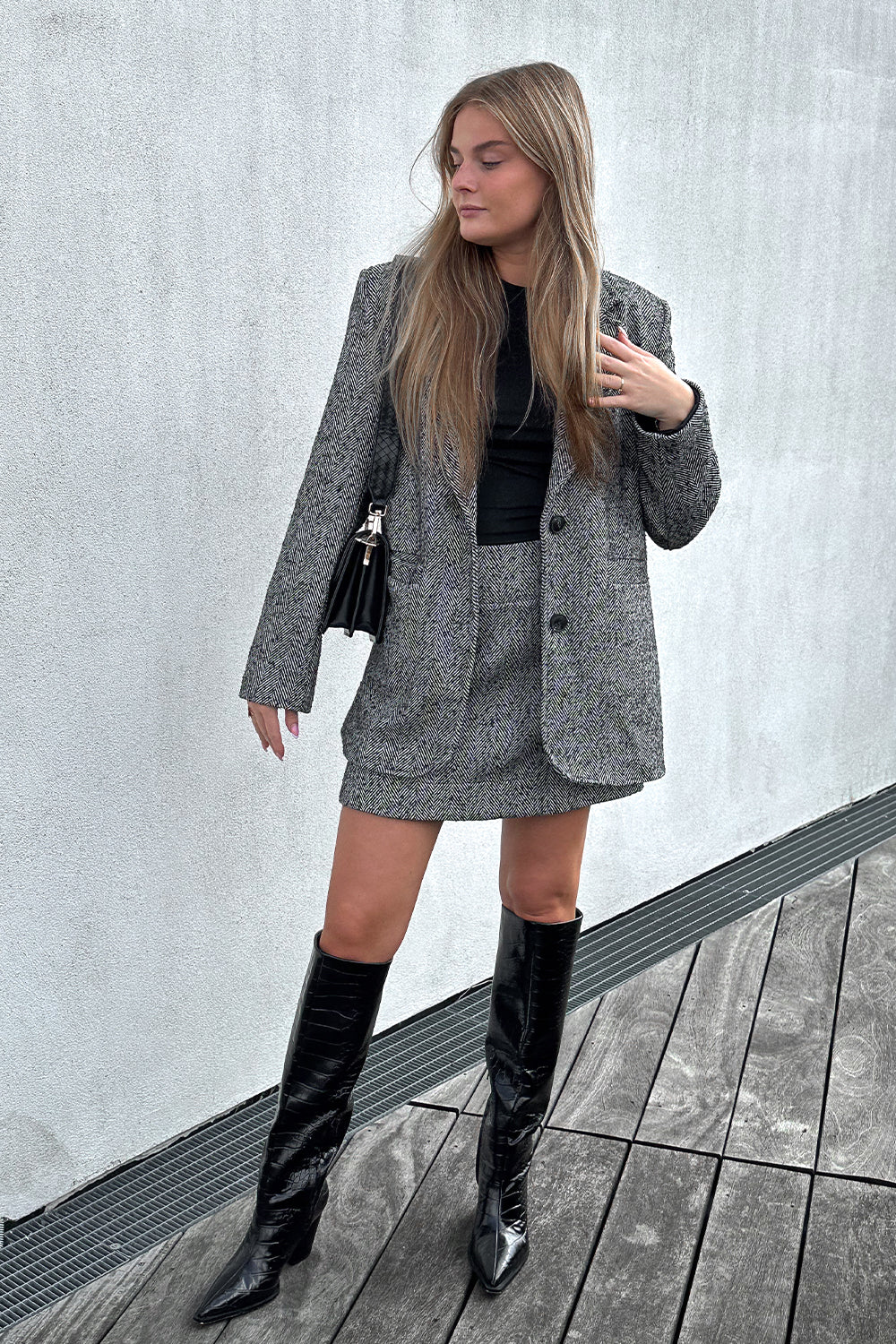 Julietta Skirt Salt & Peber