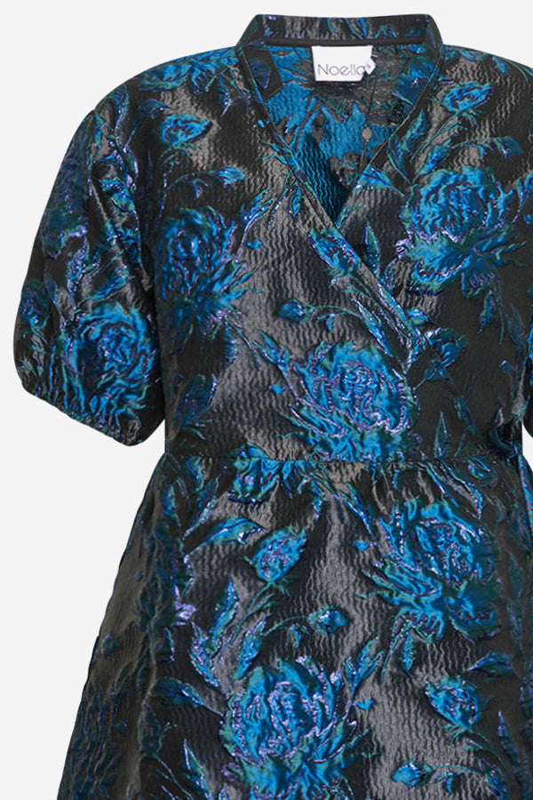 Kai Aya Wrap Dress Ocean Blue Mix