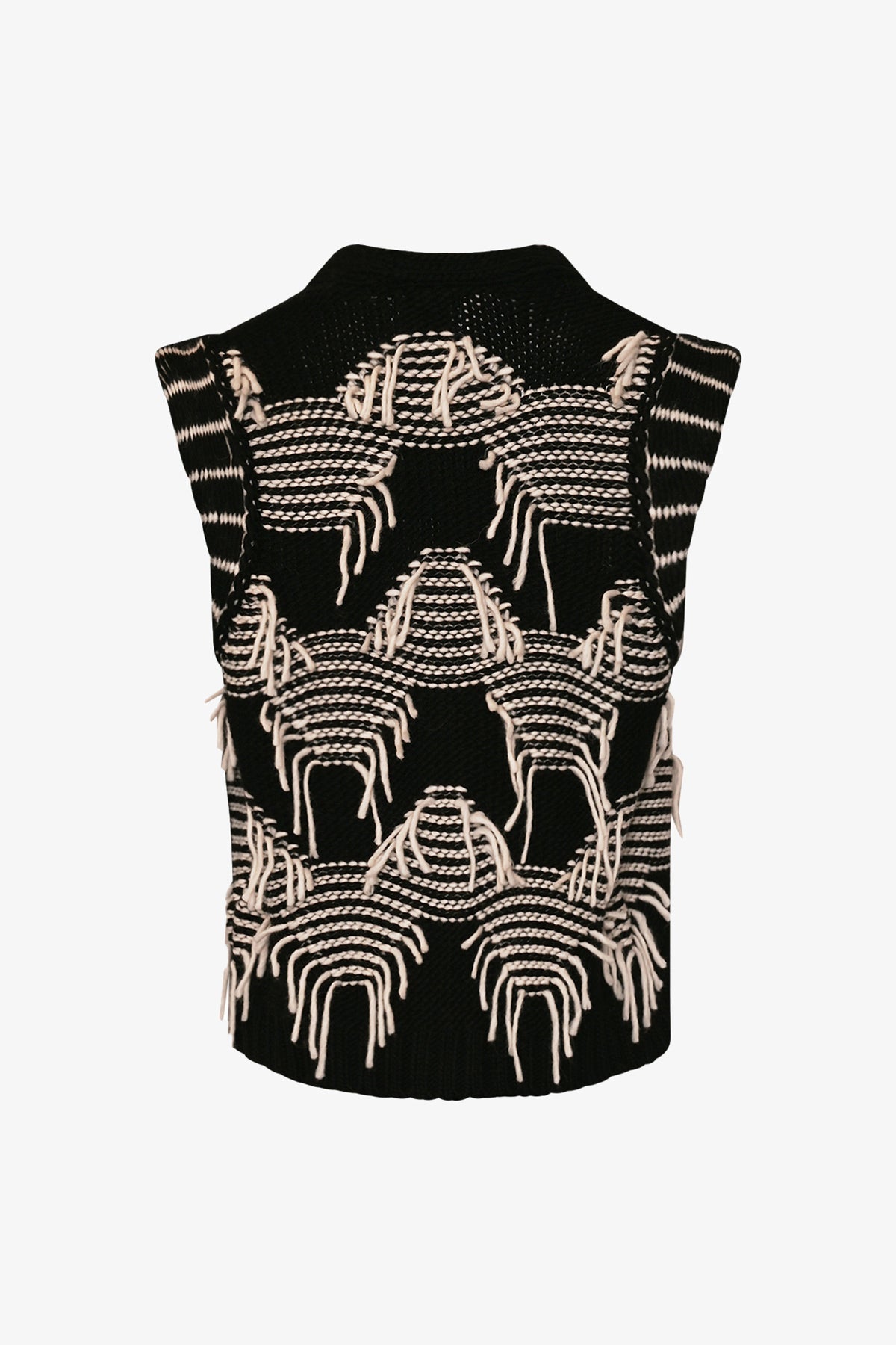 Kanani Knit Vest Black White Combo