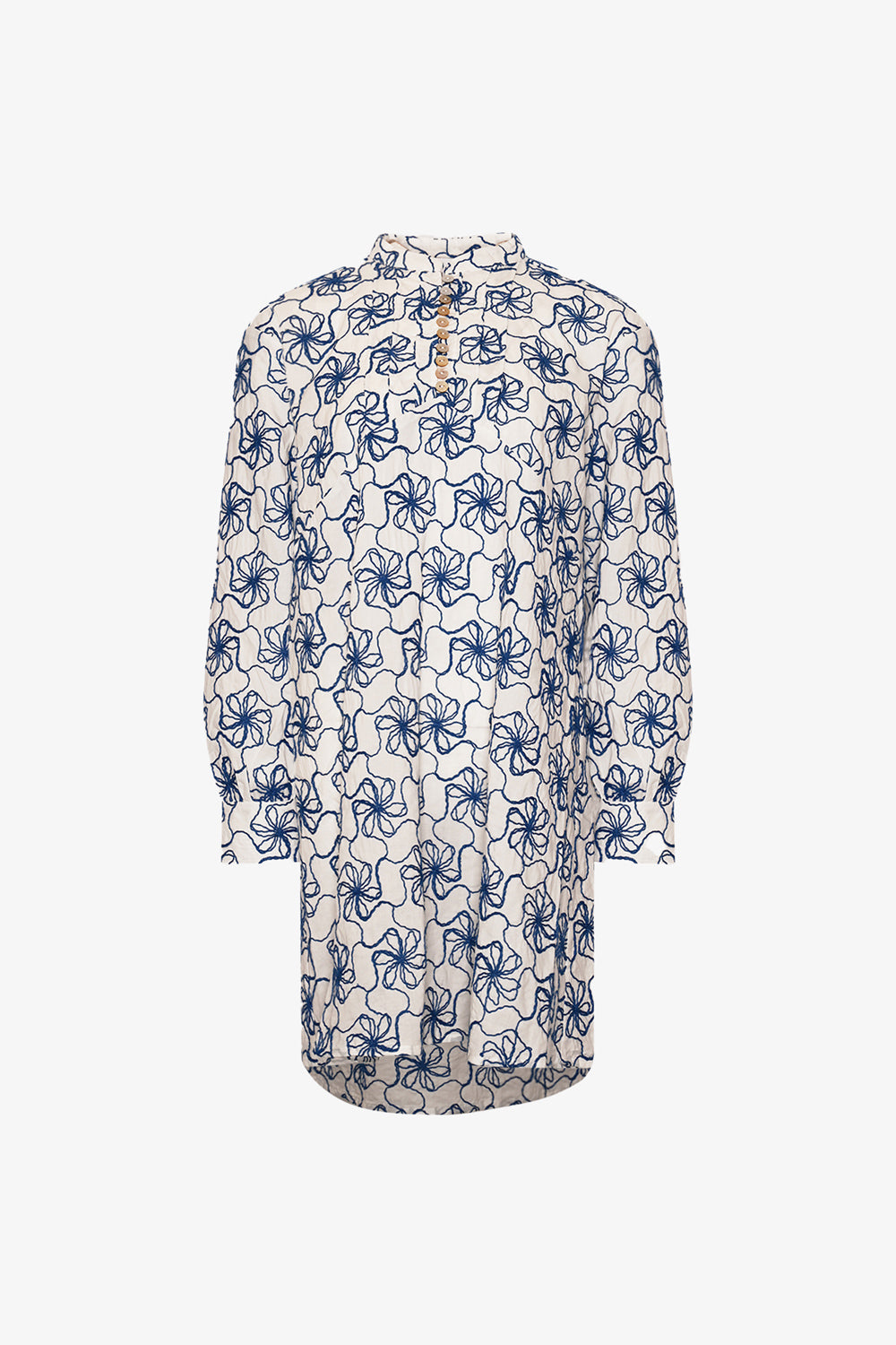 Noellas Karene Dress White Blue Combo. Køb Kjoler hos www.noellafashion.dk
