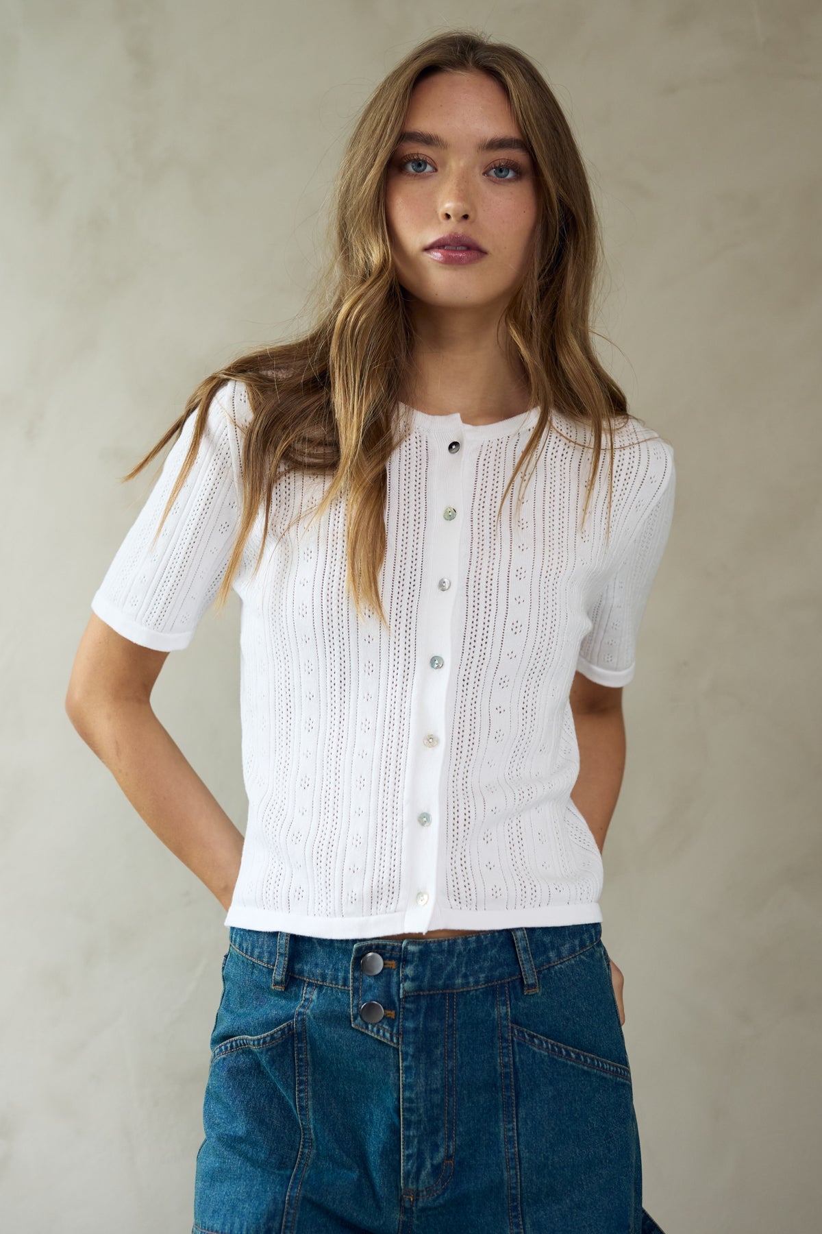 Noellas Kataleyah Knit White. Køb Striktrøjer hos www.noellafashion.dk