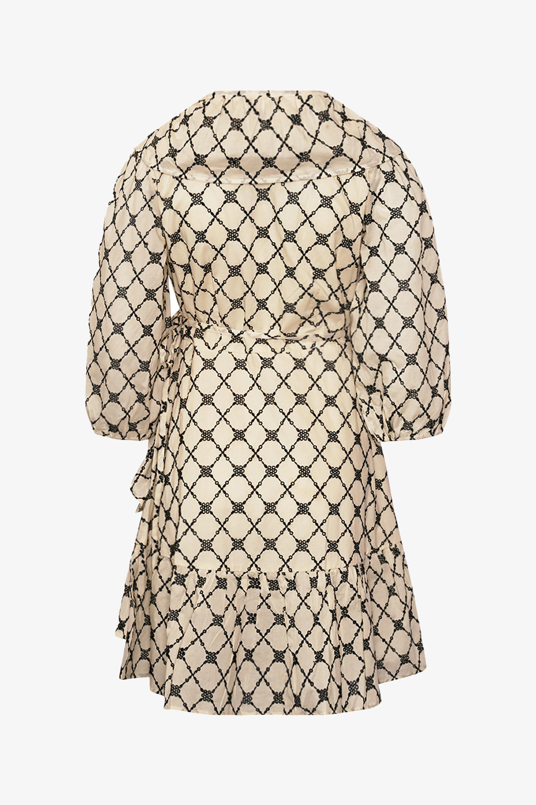 Kayann Dress Ivory Black Combo