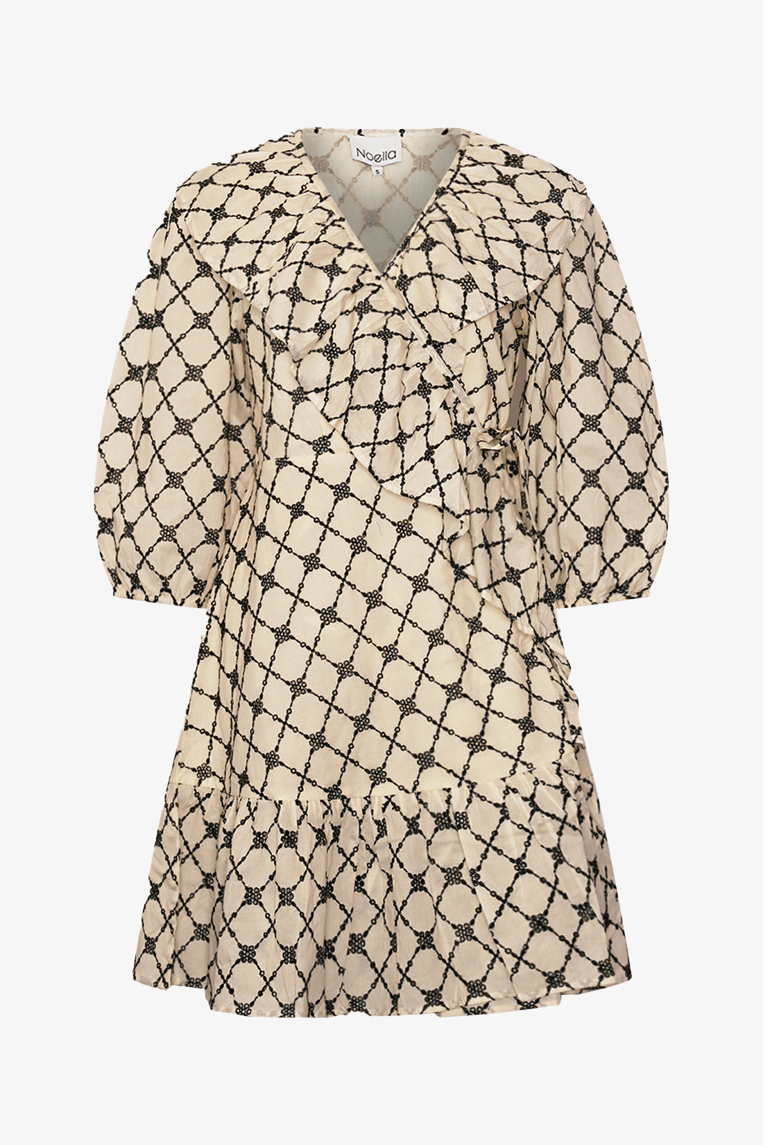 Noellas Kayann Dress Ivory Black Combo. Køb Kjoler hos www.noellafashion.dk