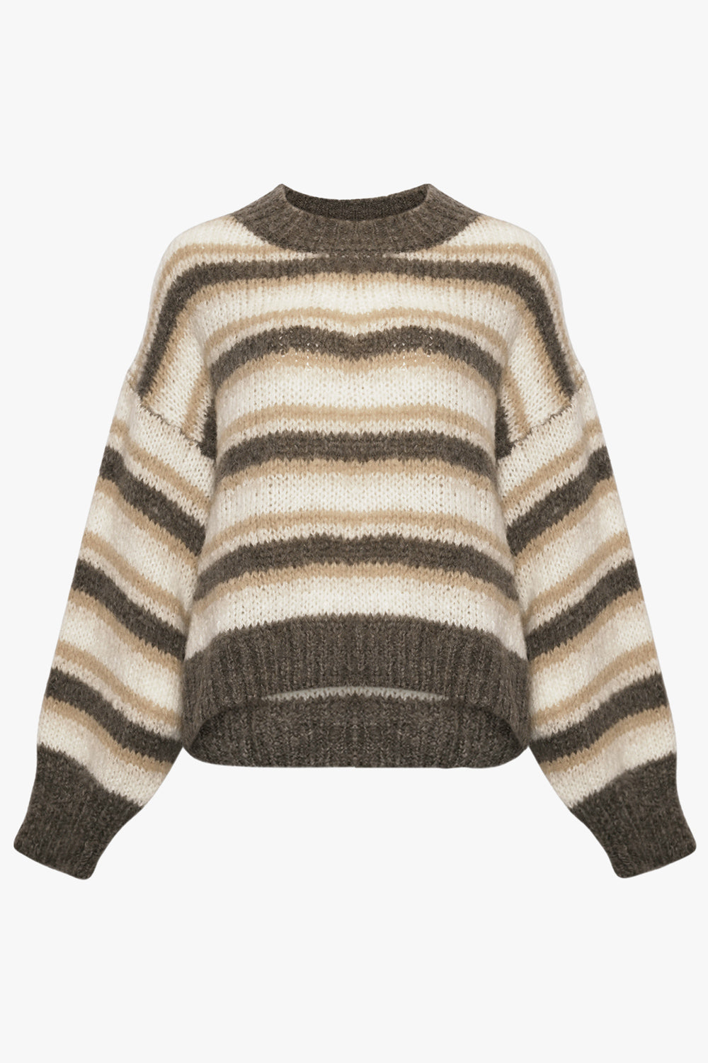 Noellas Keeva Knit Brown Stripe. Køb Striktrøjer hos www.noellafashion.dk