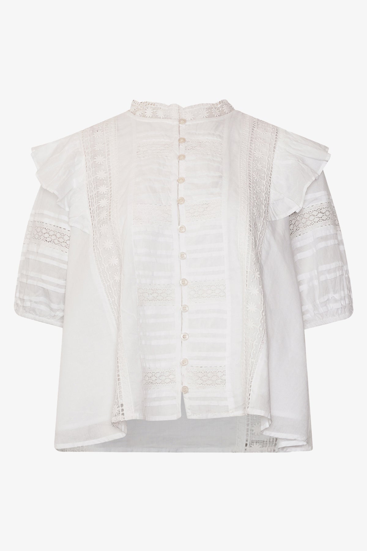 Noellas Keshondra Blouse White. Køb Bluser hos www.noellafashion.dk