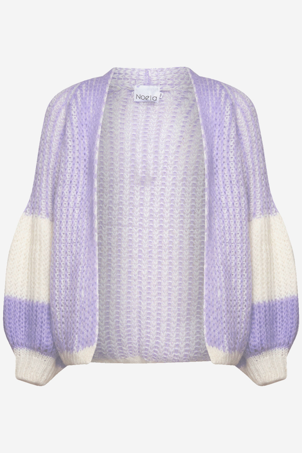 Noellas Liana Knit Cardigan Lavender/White. Køb Cardigans hos www.noellafashion.dk