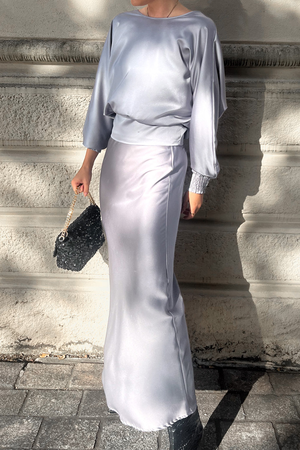 Krista Blouse Silver Grey