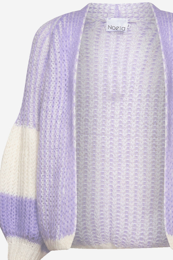 Liana Knit Cardigan Lavender/White