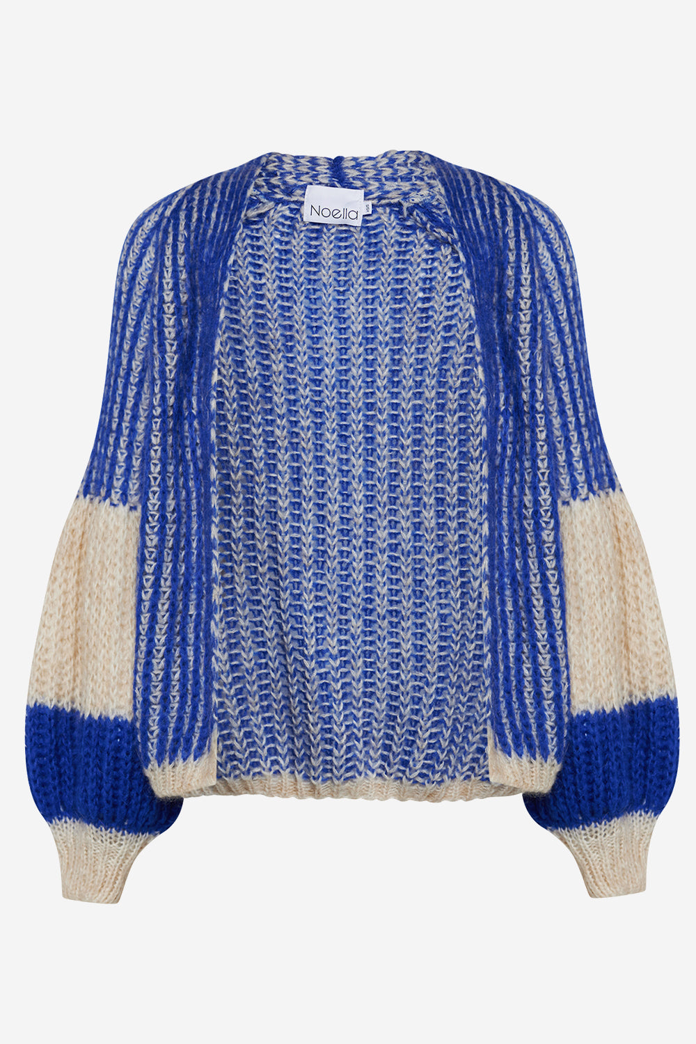 Noellas Liana Knit Cardigan Cream/Cobalt Blue. Køb Cardigans hos www.noellafashion.dk