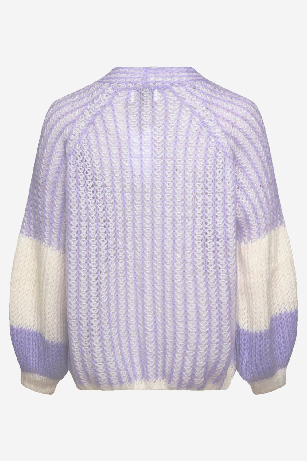 Liana Knit Cardigan Lavender/White