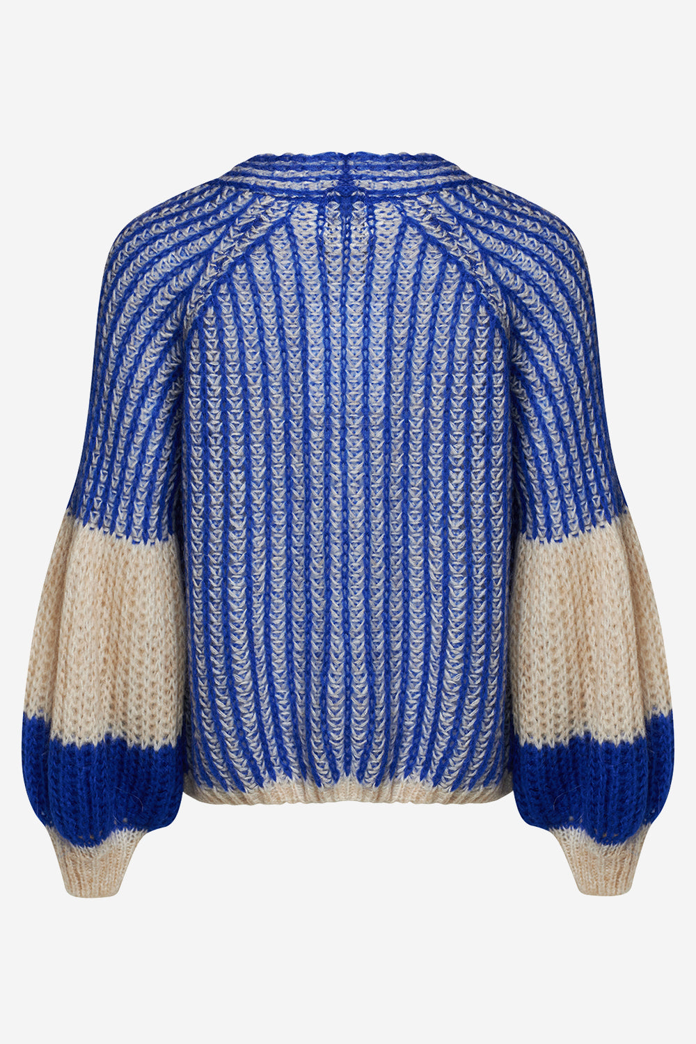 Liana Knit Cardigan Cream/Cobalt Blue