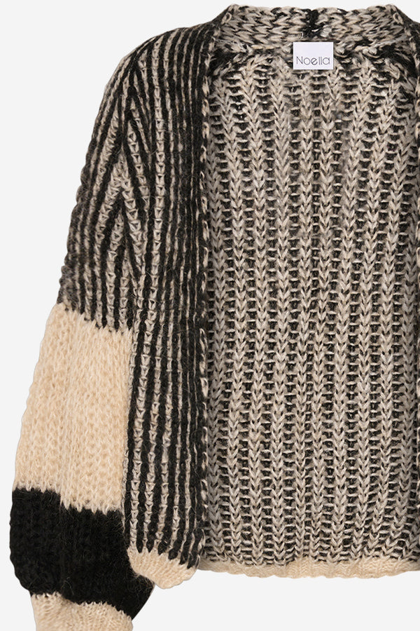 Liana Knit Cardigan Cream/black