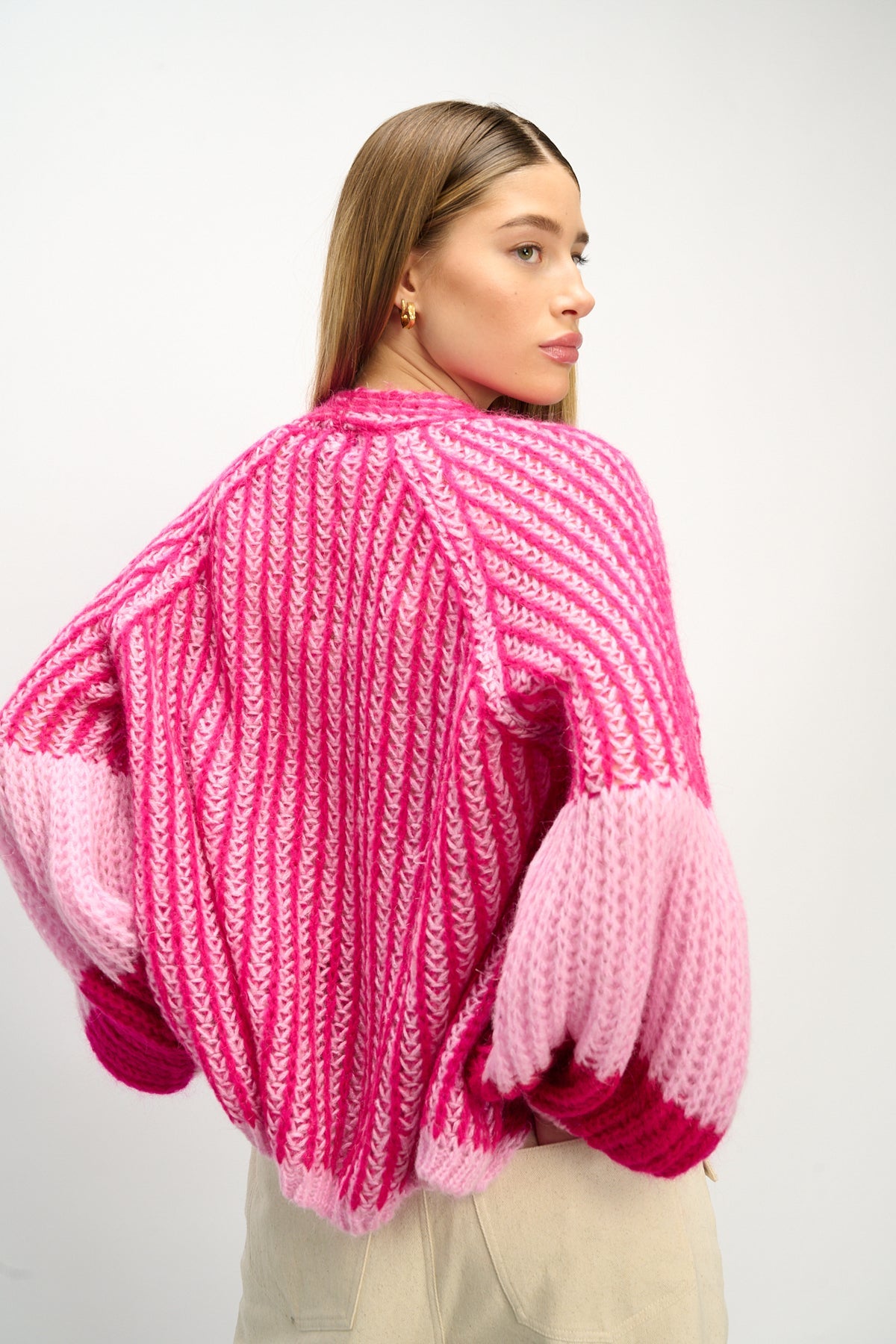 Liana Knit Cardigan Pink Bubblegum