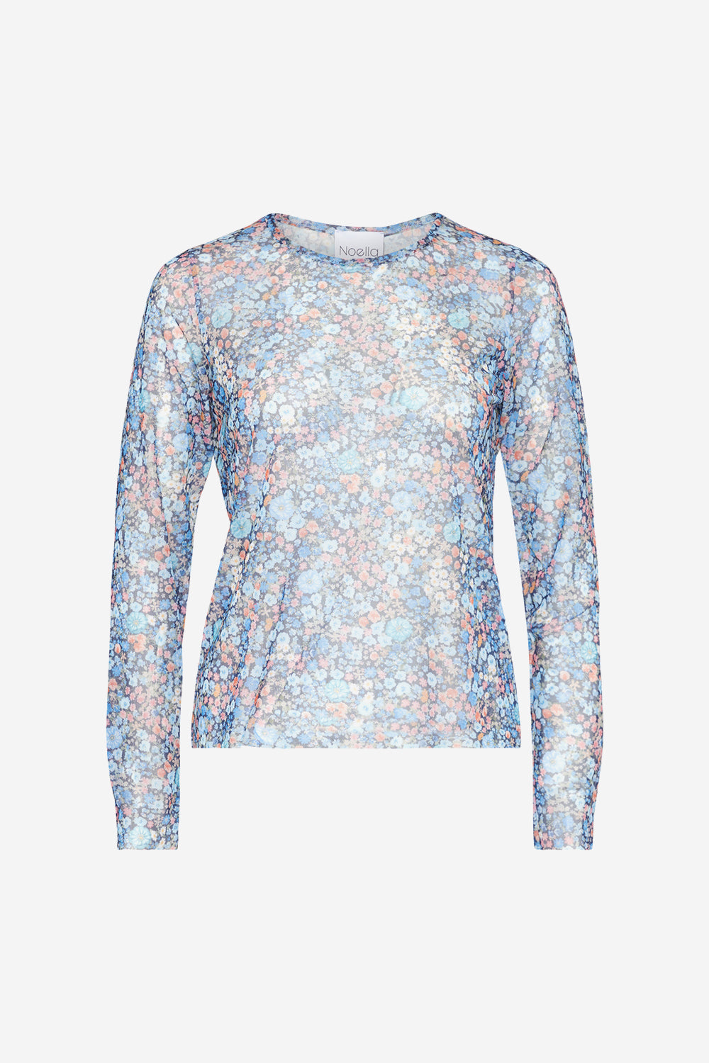 Lola Blouse Mesh Blue Flower