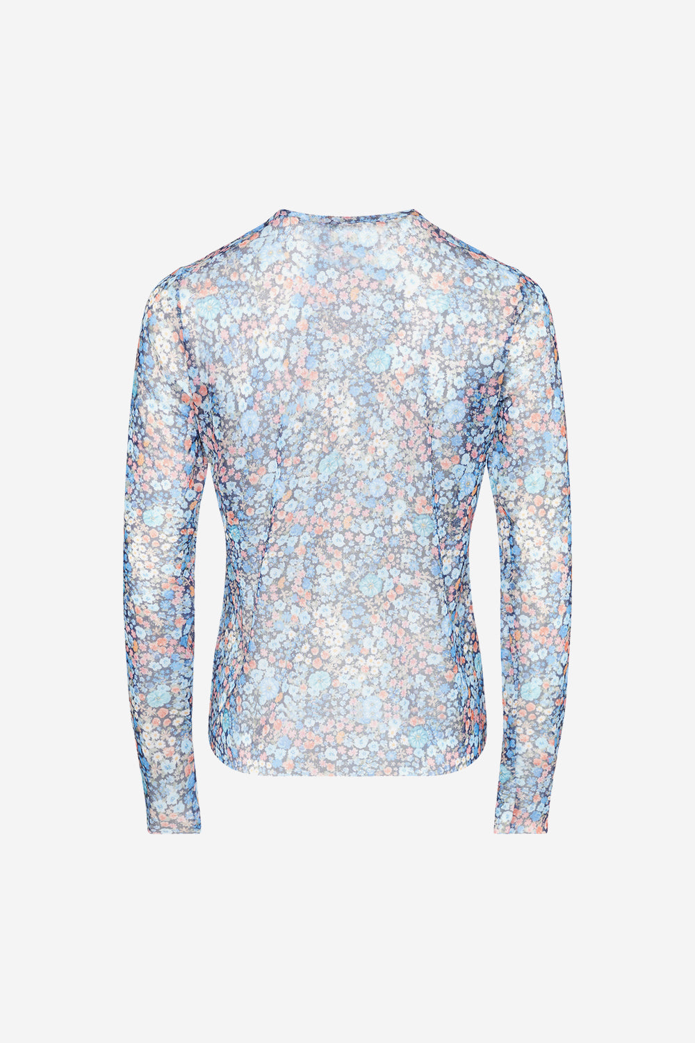 Lola Blouse Mesh Blue Flower