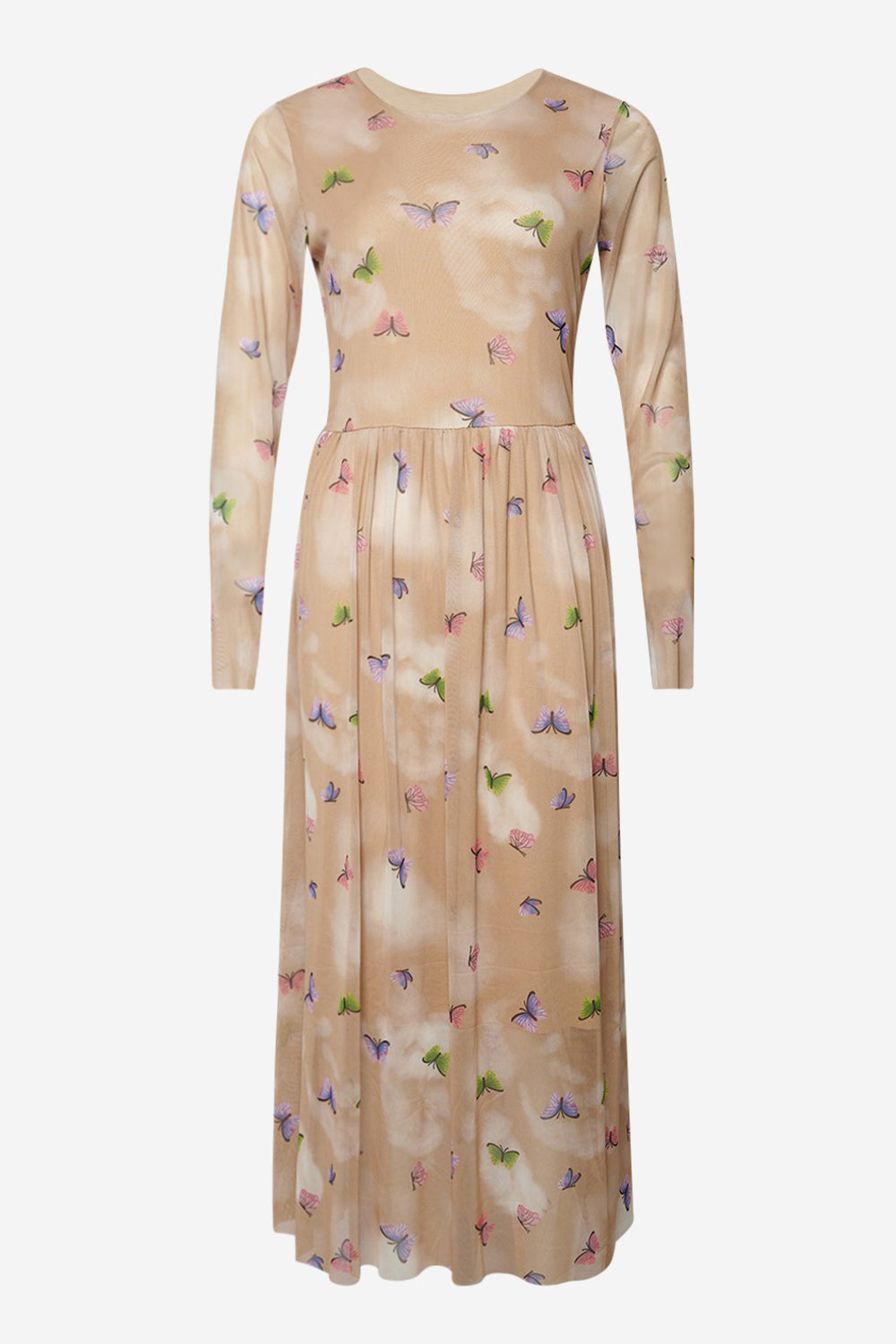 Noellas Lola Dress Sand Butterfly. Køb Kjoler hos www.noellafashion.dk