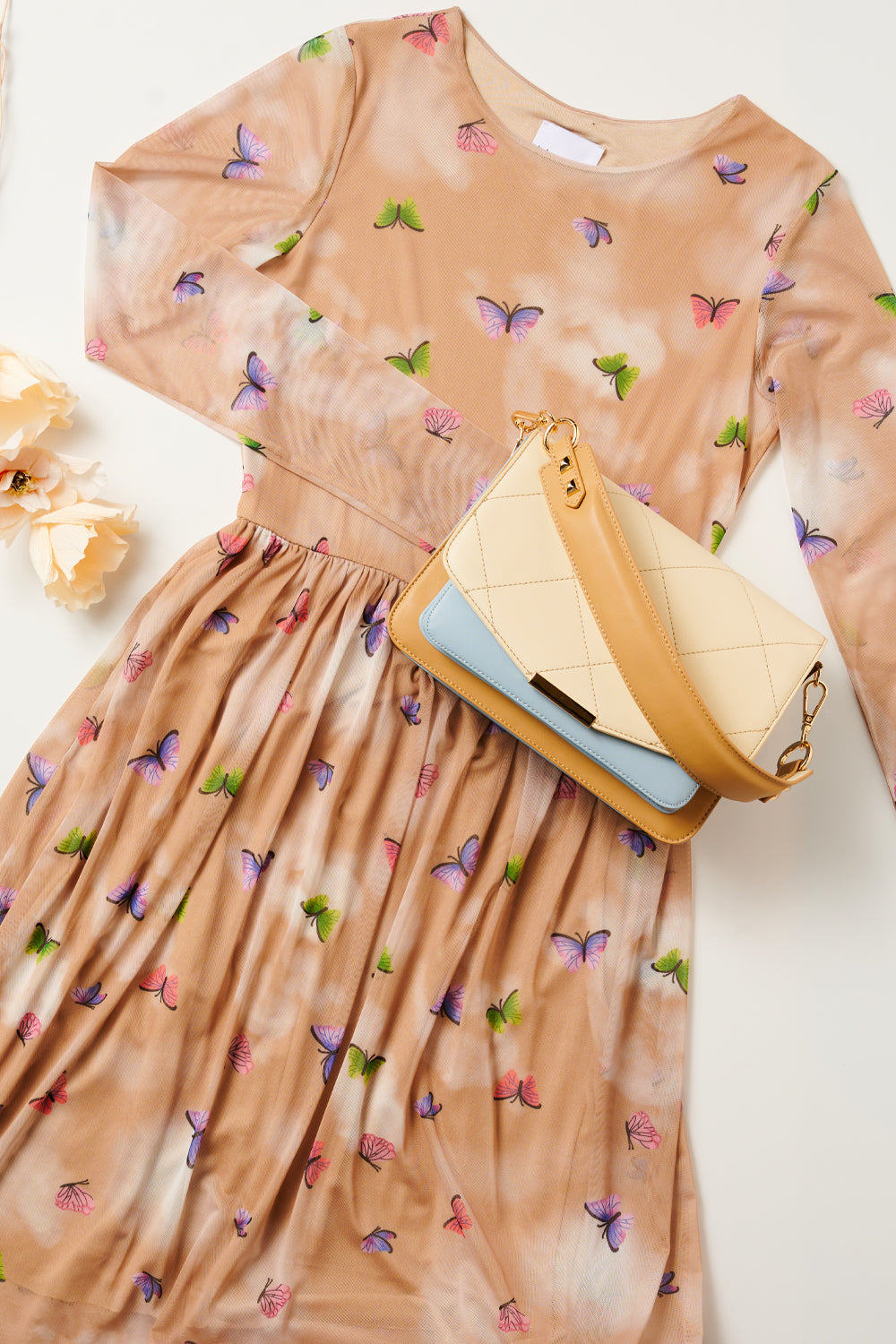 Lola Dress Sand Butterfly