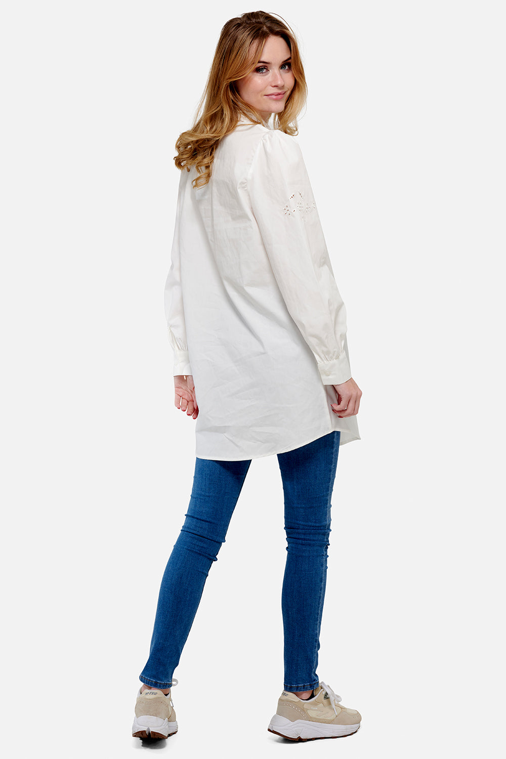 Lucille Long Shirt Cotton White Lace