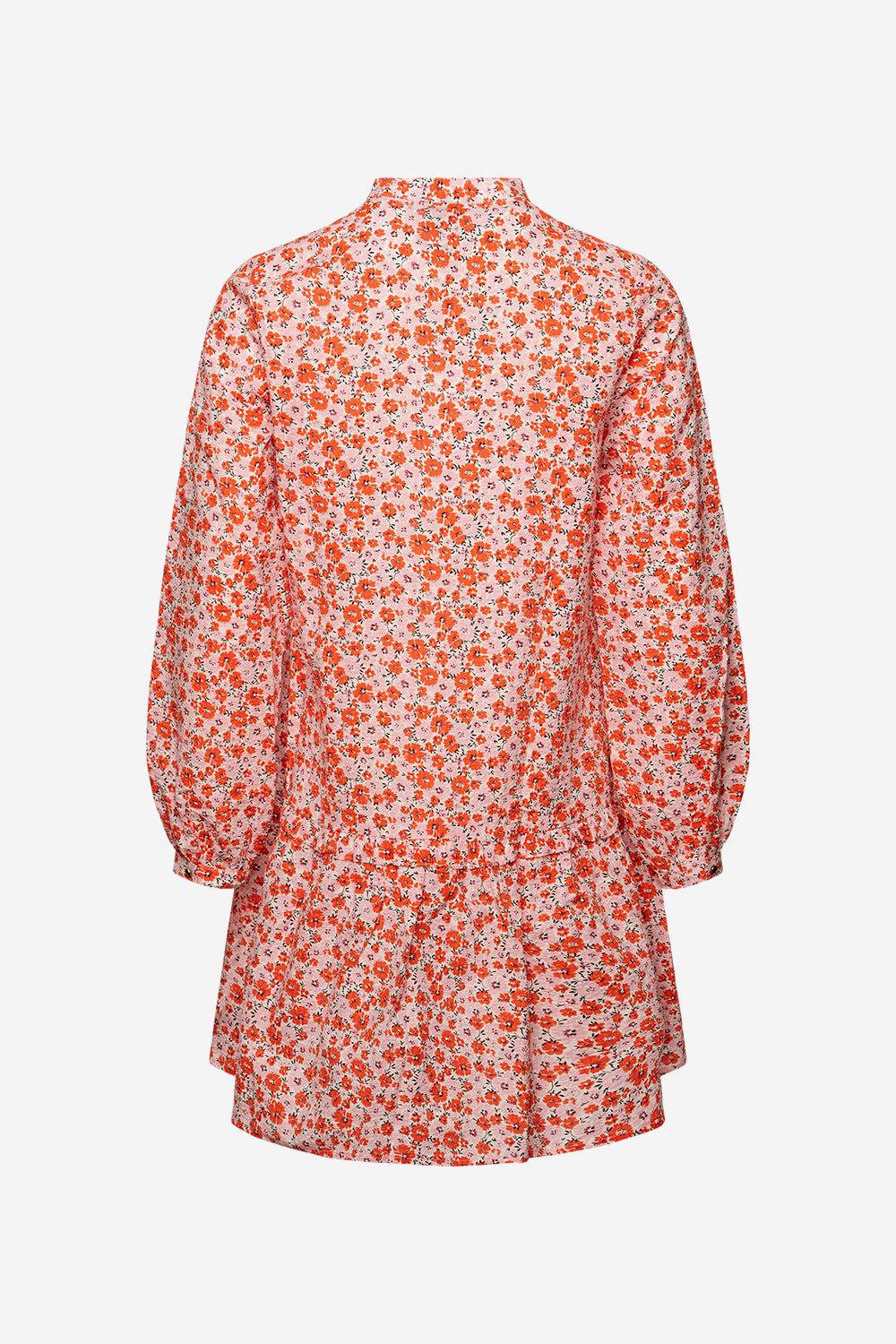 Luna Dress Seersucker Pink/red Flower