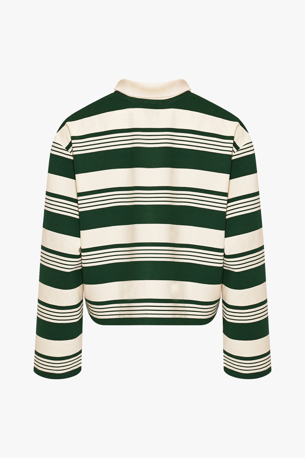 Lynlee Polo Green Offwhite Stripe Cropped