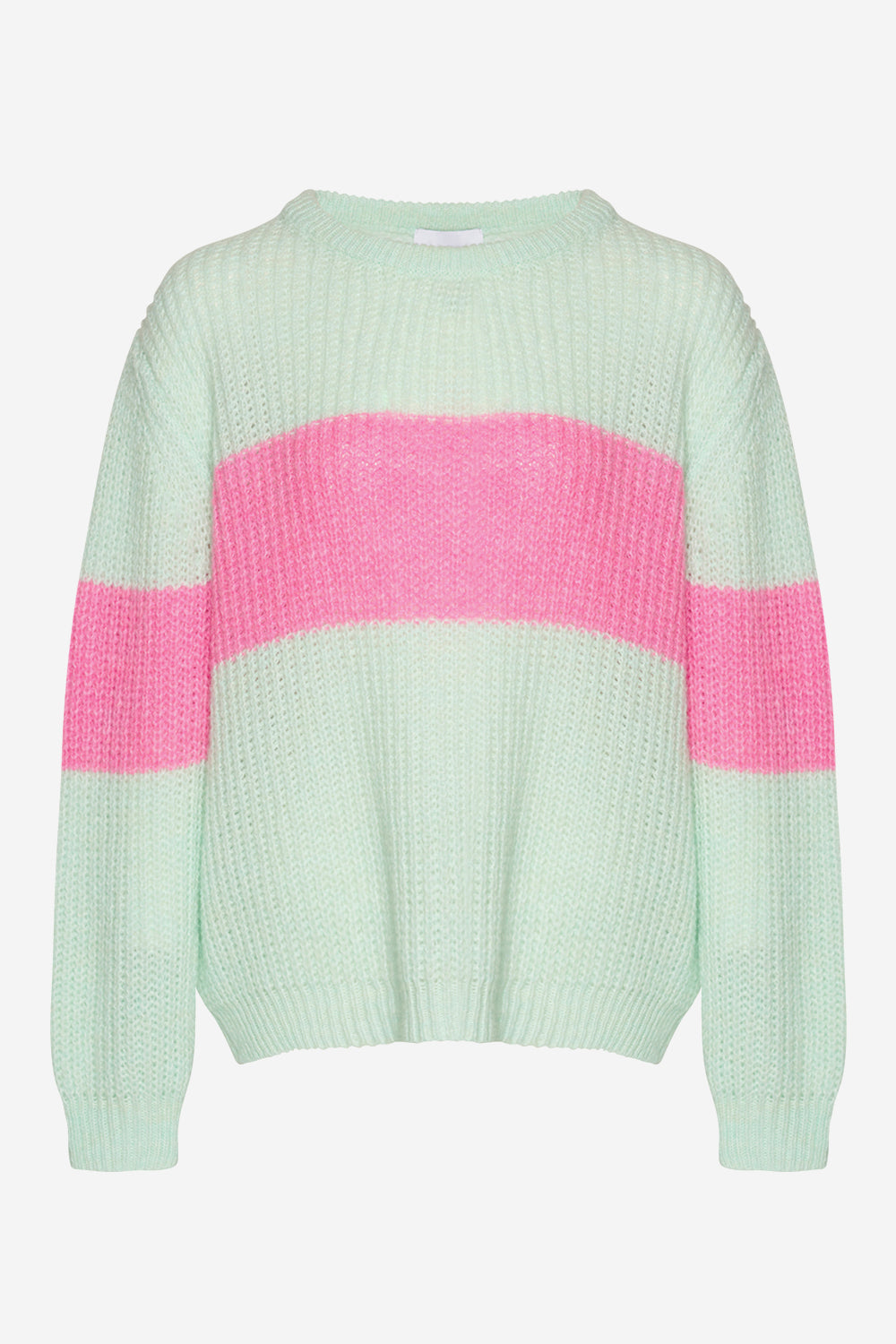 Noellas Mia Knit Sweater Mint/pink mix. Køb Striktrøjer hos www.noellafashion.dk
