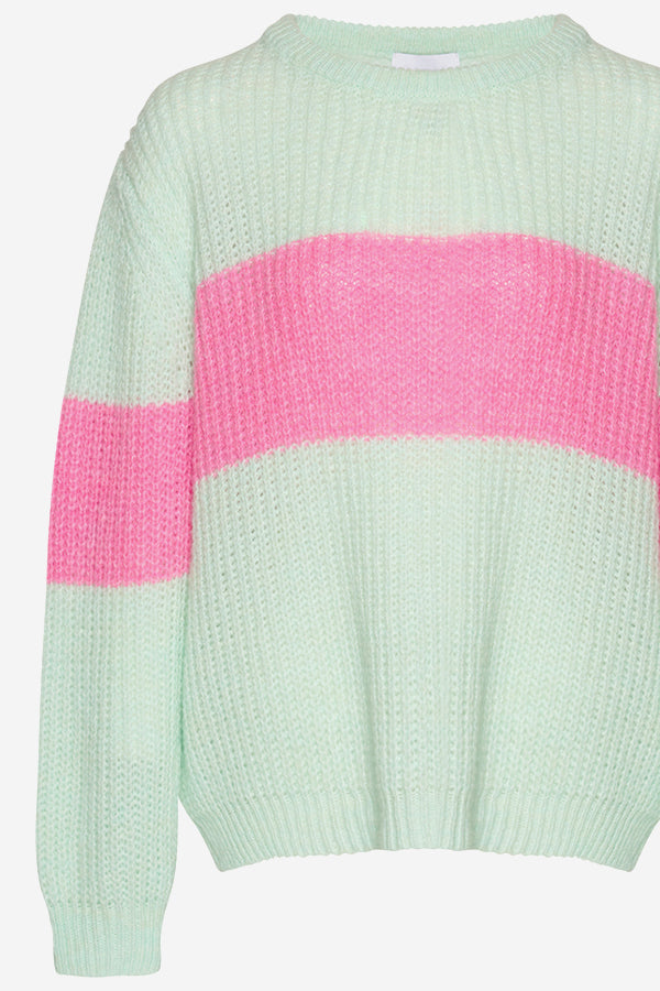 Mia Knit Sweater Mint/pink mix