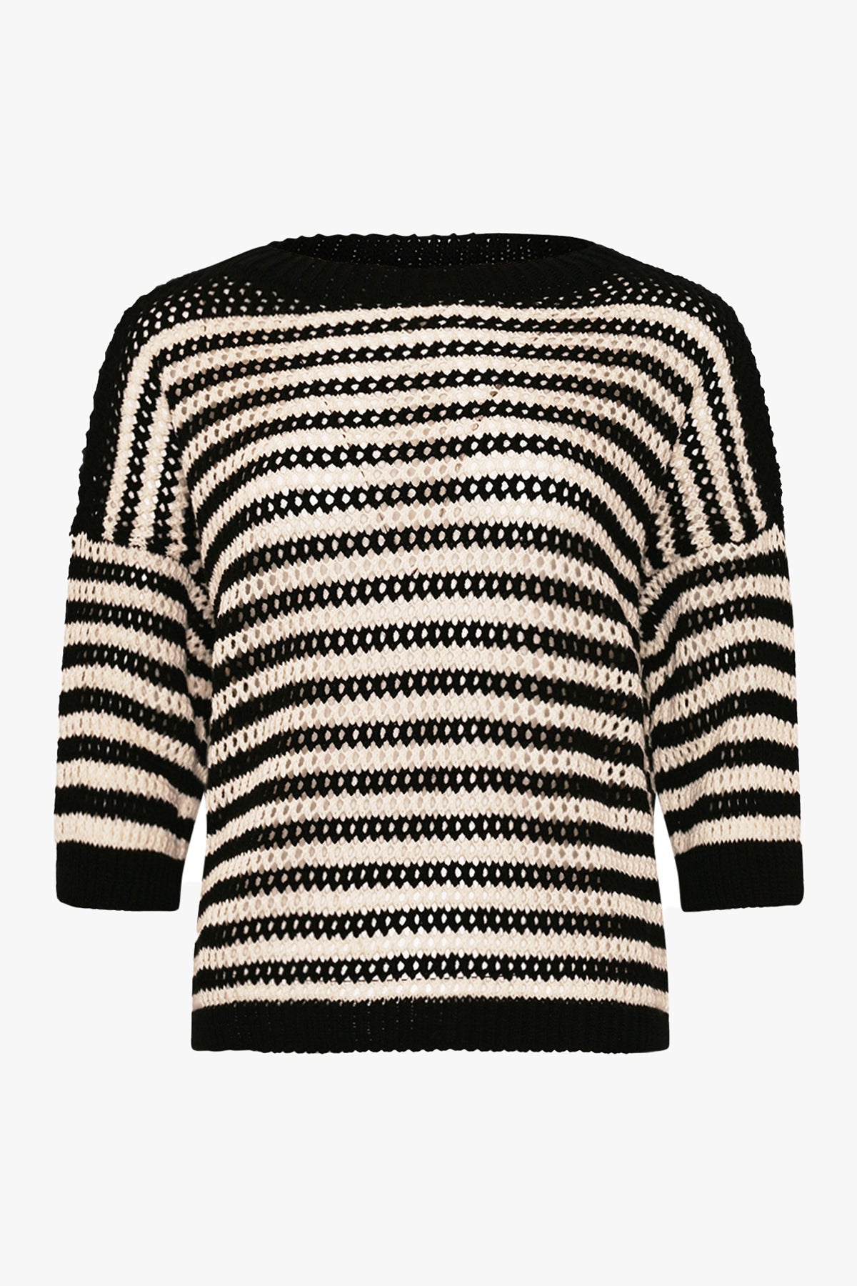 Noellas Mimi Knit Cardine Black Stripe. Køb Striktrøjer hos www.noellafashion.dk