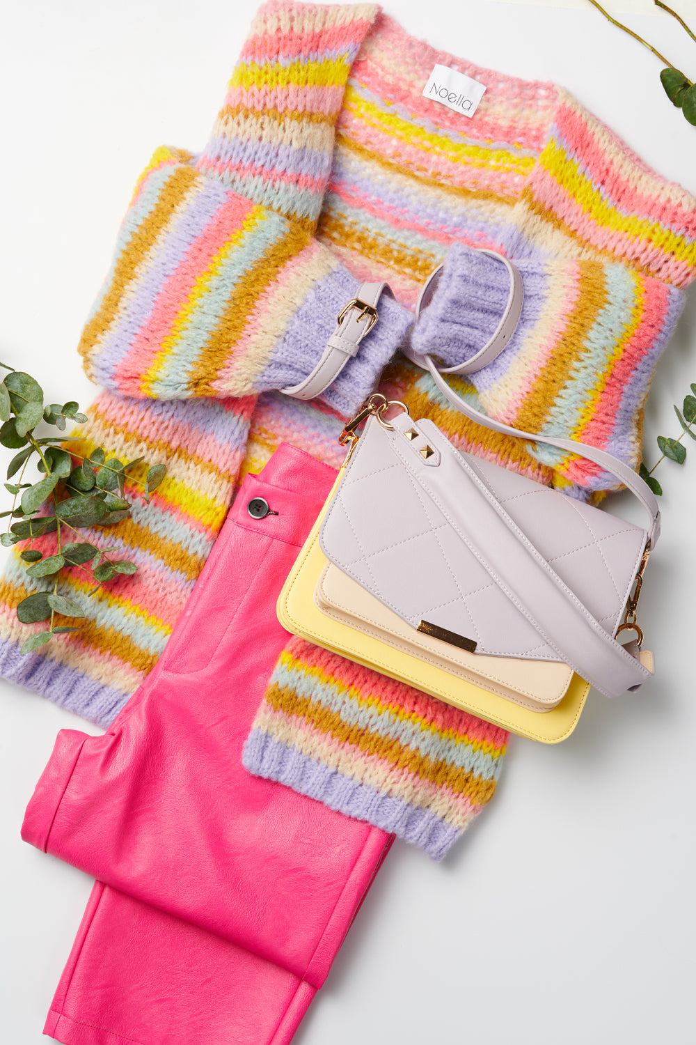 Blanca Multi Compartment Bag Soft/Purple/Yellow