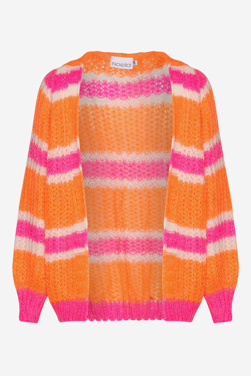 Noellas Vera Knit Cardigan Orange/pink Mix. Køb Cardigans hos www.noellafashion.dk