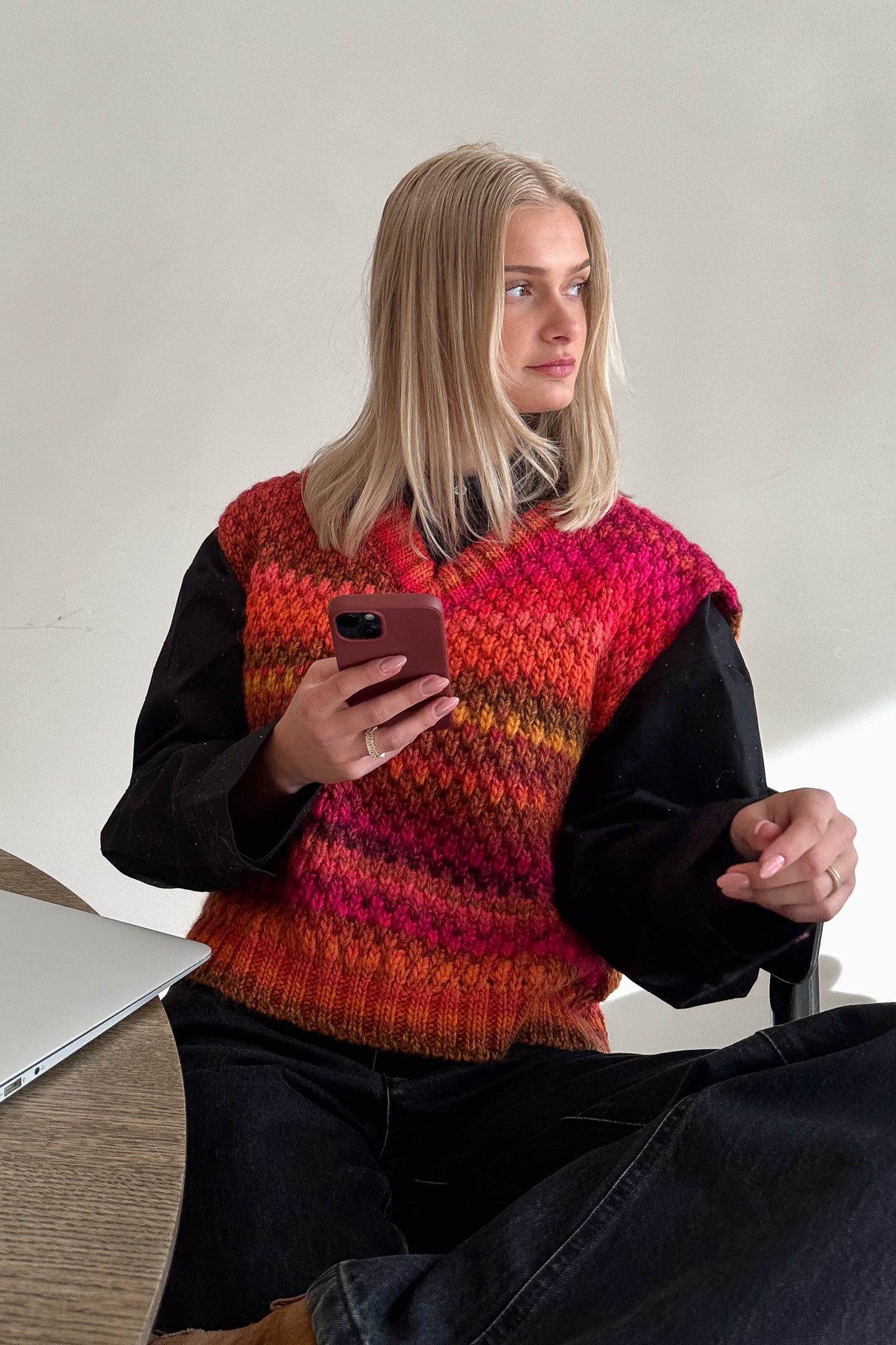 Gio Knit Vest Berry Mix