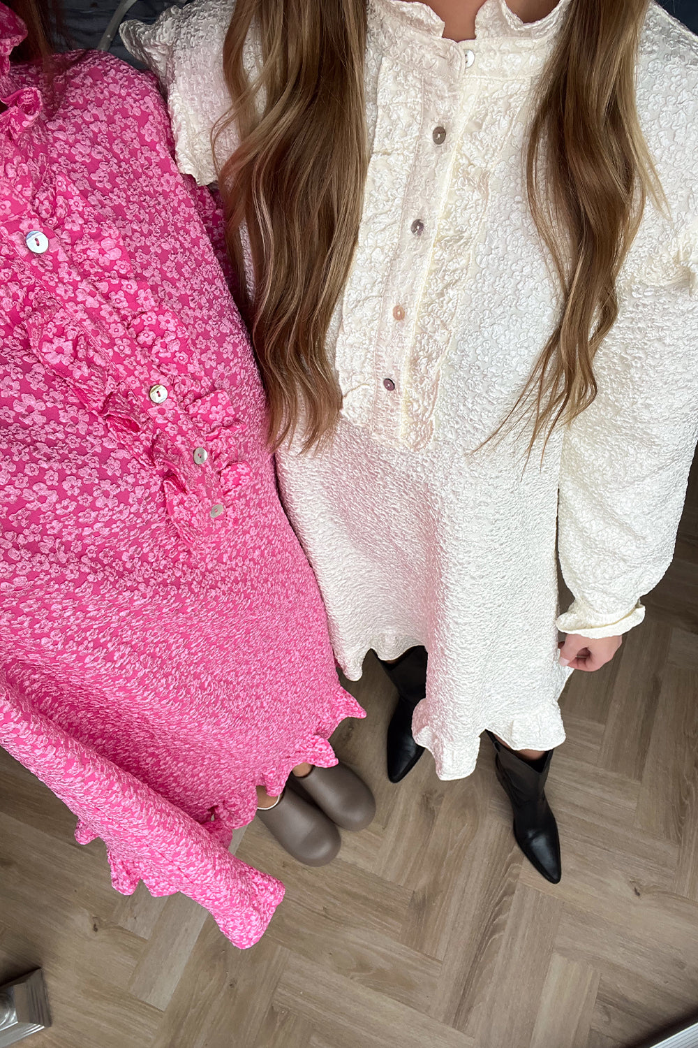 Reno Ruby Ruffle Dress Cream