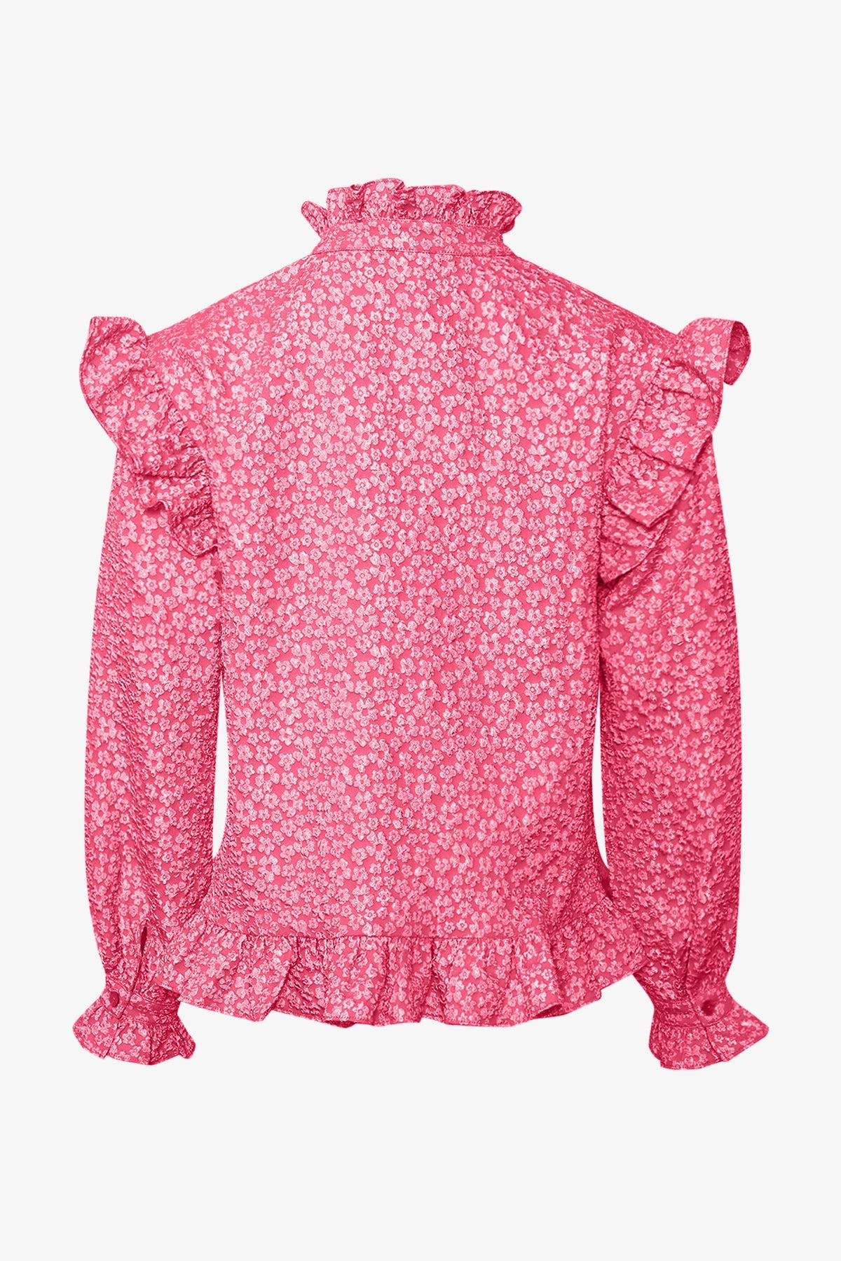 Noellas Reno Ruby Ruffle Blouse Bright Pink.