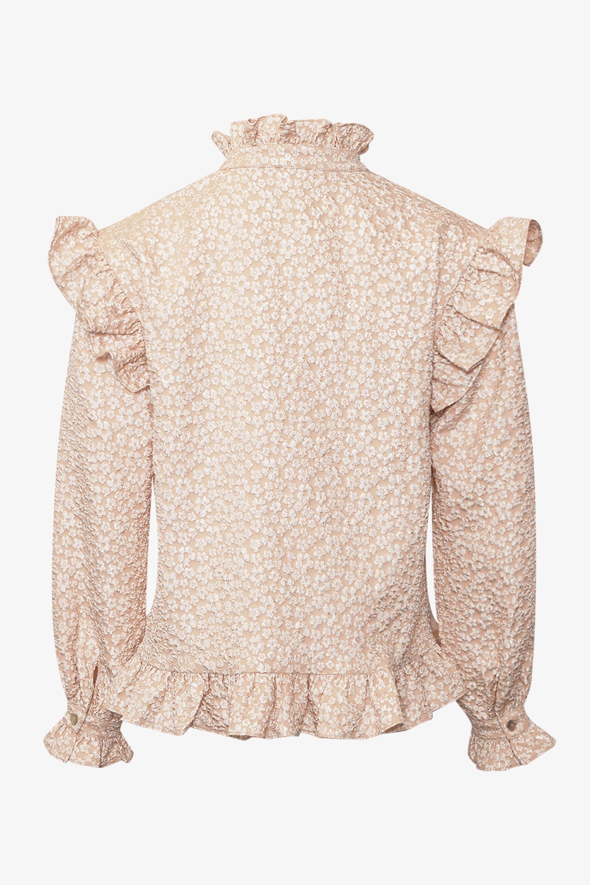 Noellas Reno Ruby Ruffle Blouse Oyster.