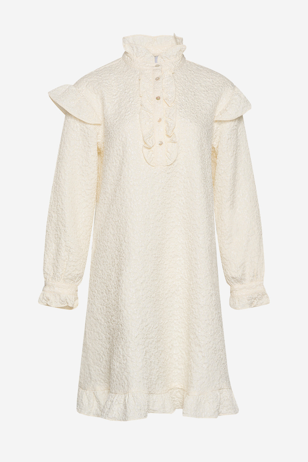 Noellas Reno Ruby Ruffle Dress Cream. Køb Kjoler hos www.noellafashion.dk