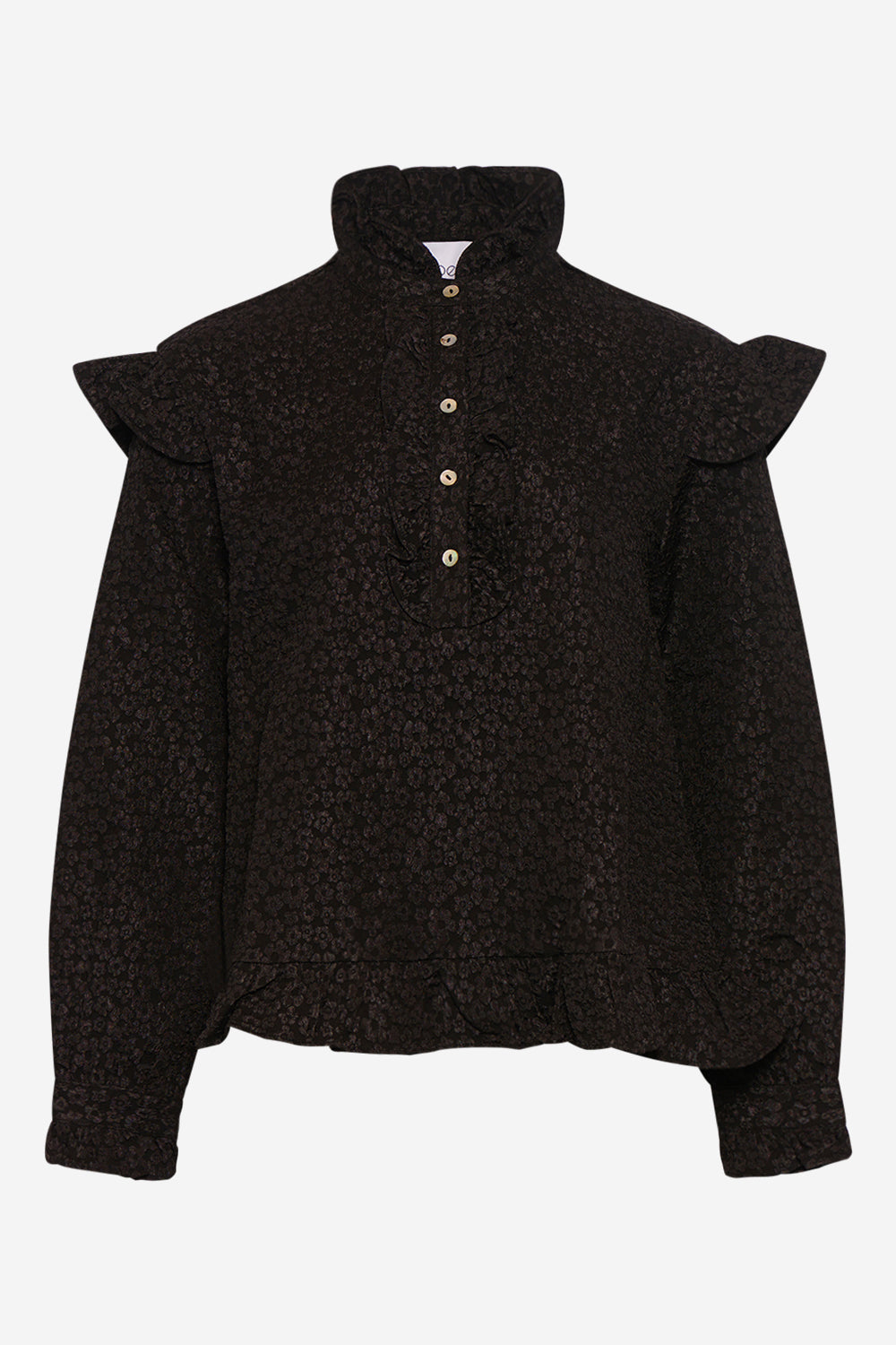 Noellas Reno Ruby Ruffle Blouse Black. Køb Bluser hos www.noellafashion.dk