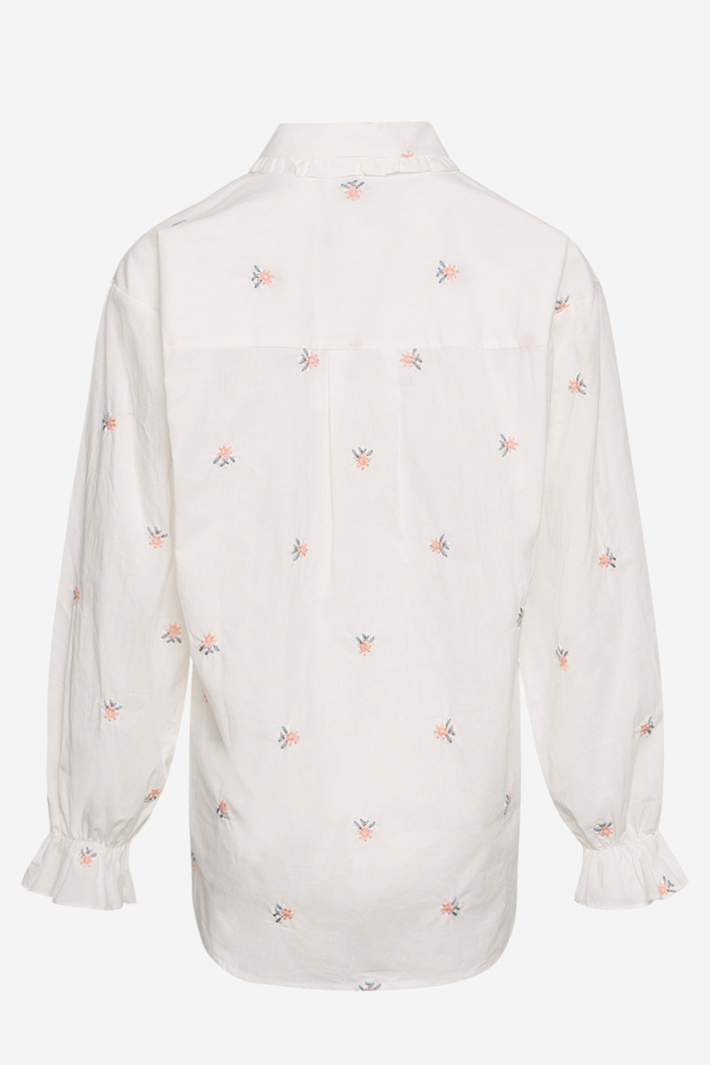 Roberta Frill Shirt White Embroidery