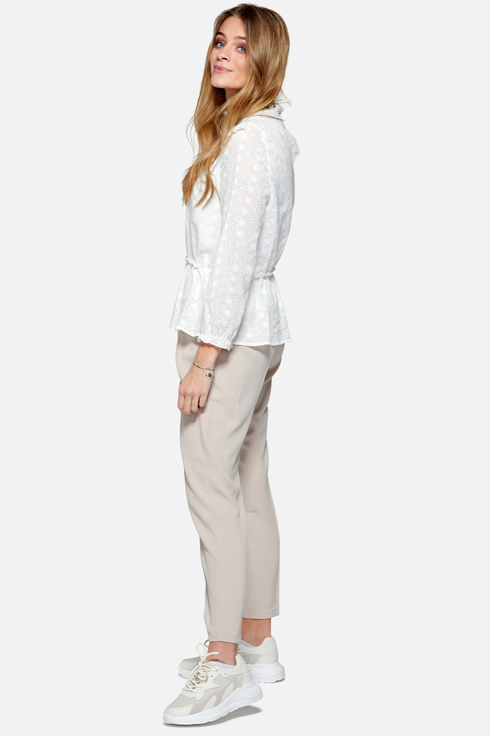 Rome Blouse Cotton Broderie White Broderie Flower