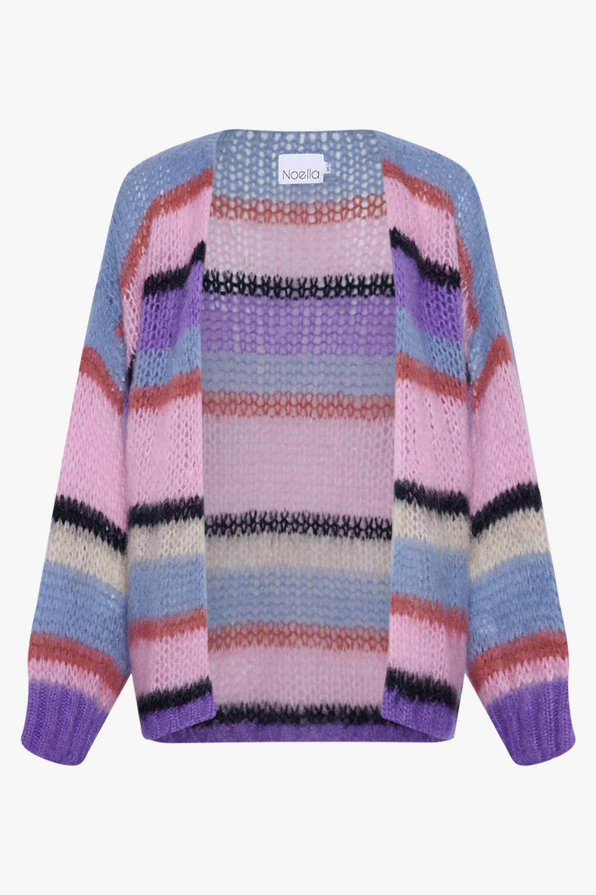 Noellas Ronette Knit Cardigan Mix Stripe. Køb Cardigans hos www.noellafashion.dk