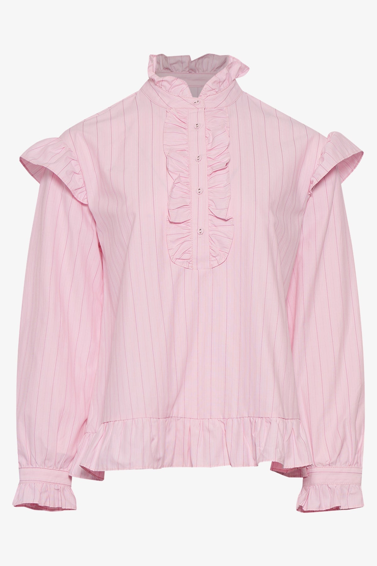 Noellas Sally Blouse Light Pink Stripe. Køb Bluser hos www.noellafashion.dk