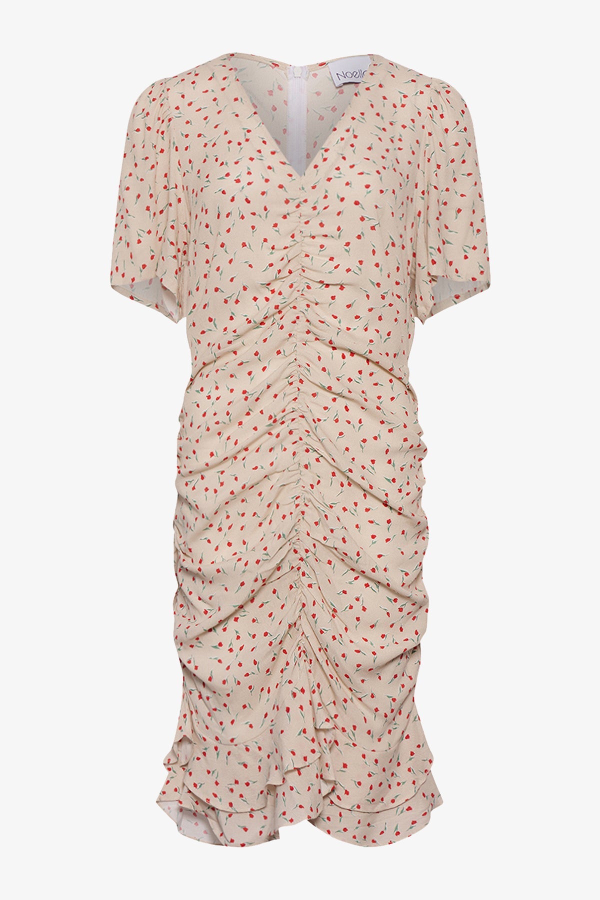 Noellas Sloane Dress Cream/Red Mini Flower. Køb Kjoler hos www.noellafashion.dk