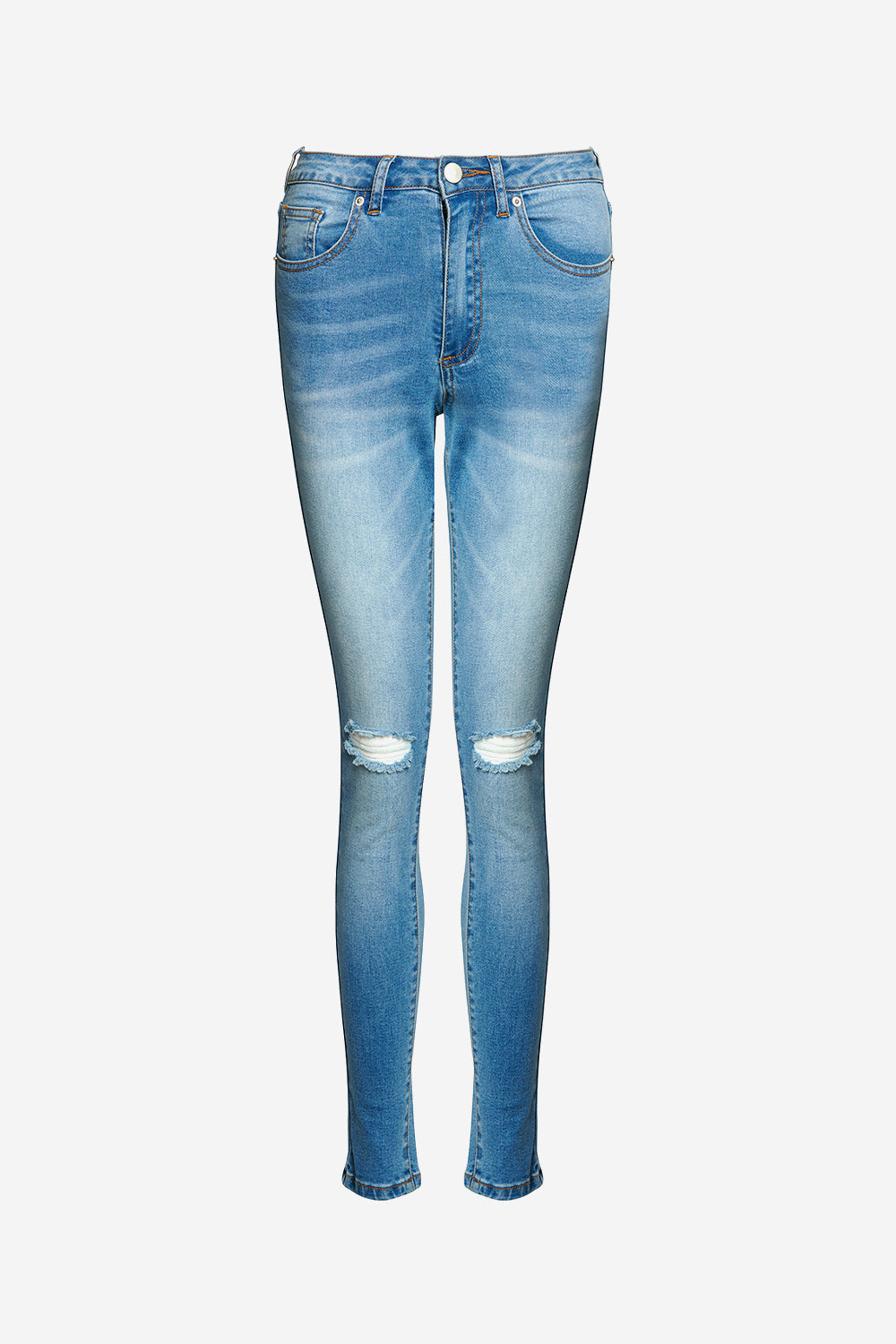 Noellas Sofia Broken Jeans Cotton Denim Blue. Køb Bukser hos www.noellafashion.dk