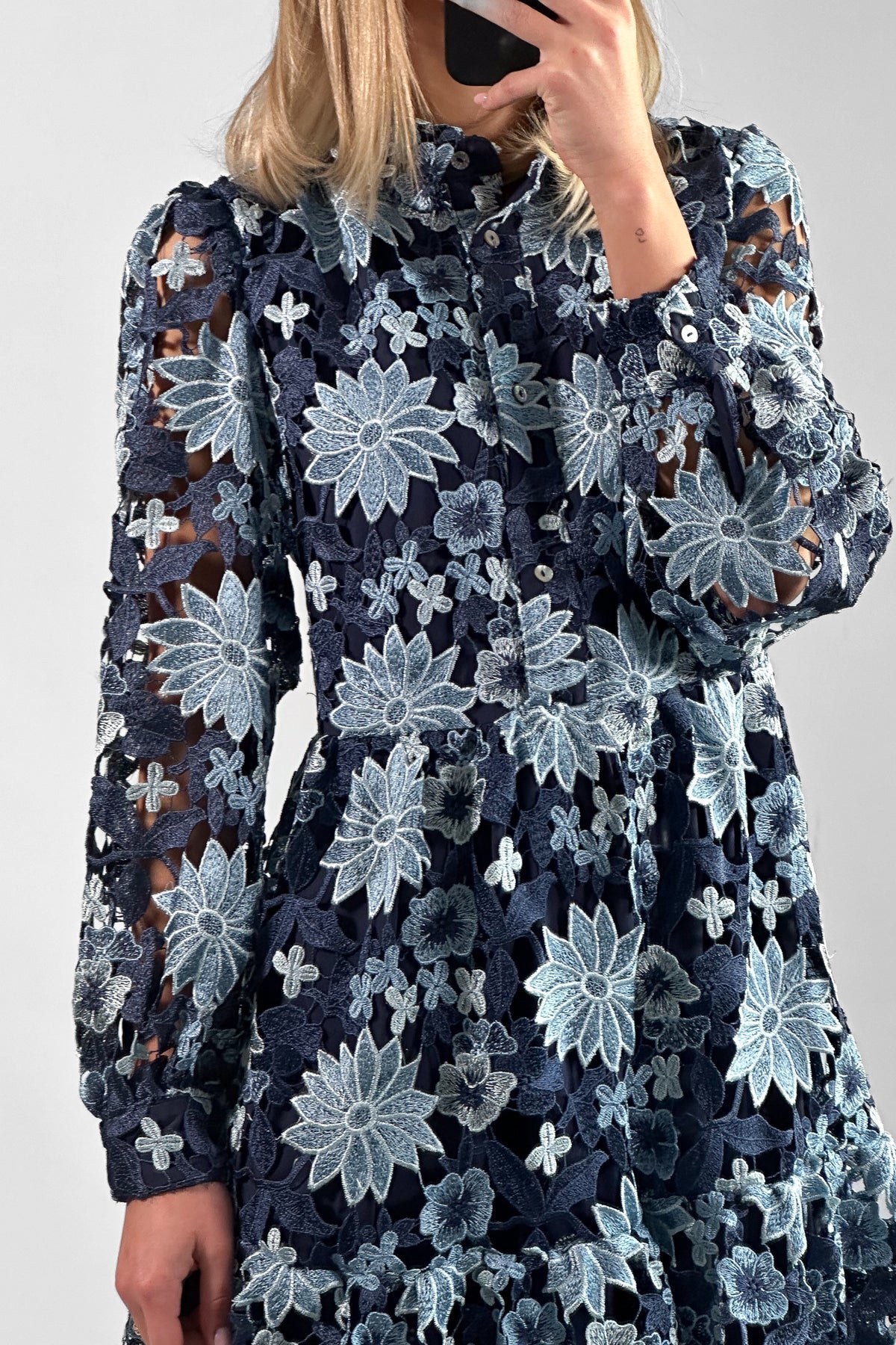 Star LS Dress Dark Blue Mix