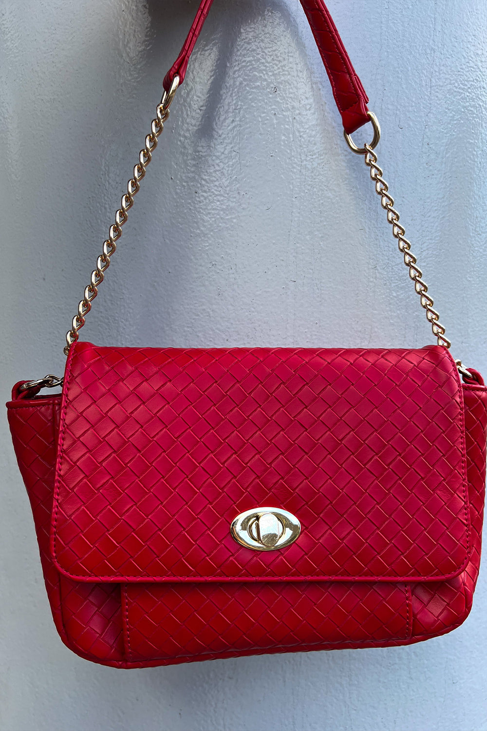 Teagan Braided Bag Red Braided